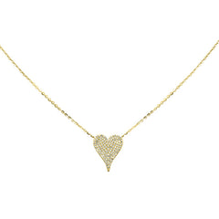 SPECIAL! .24ct G SI 14K Yellow Gold Diamond Heart Pendant Necklace 16+2" Long