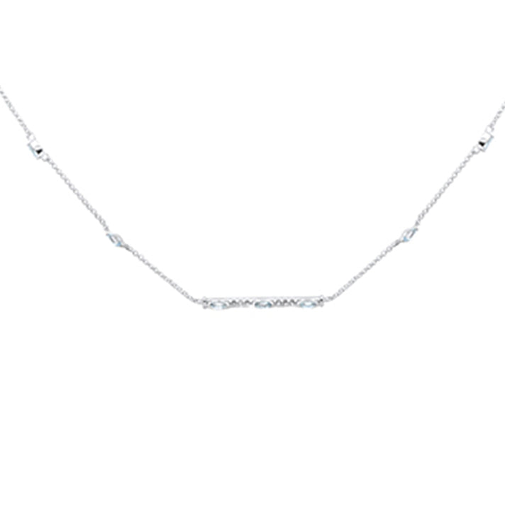 SPECIAL! .53ct G SI 14K White Gold Aquamarine Pendant Necklace 16 + 2" Ext