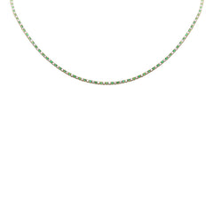 SPECIAL! 3.77ct G SI 14K Yellow Gold Diamond & Green Emerald Tennis Necklace 16 + 2" Ext