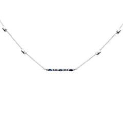 SPECIAL! 1.07ct G SI 14K White Gold Blue Sapphire Gemstone Pendant Necklace 16 + 2" Ext