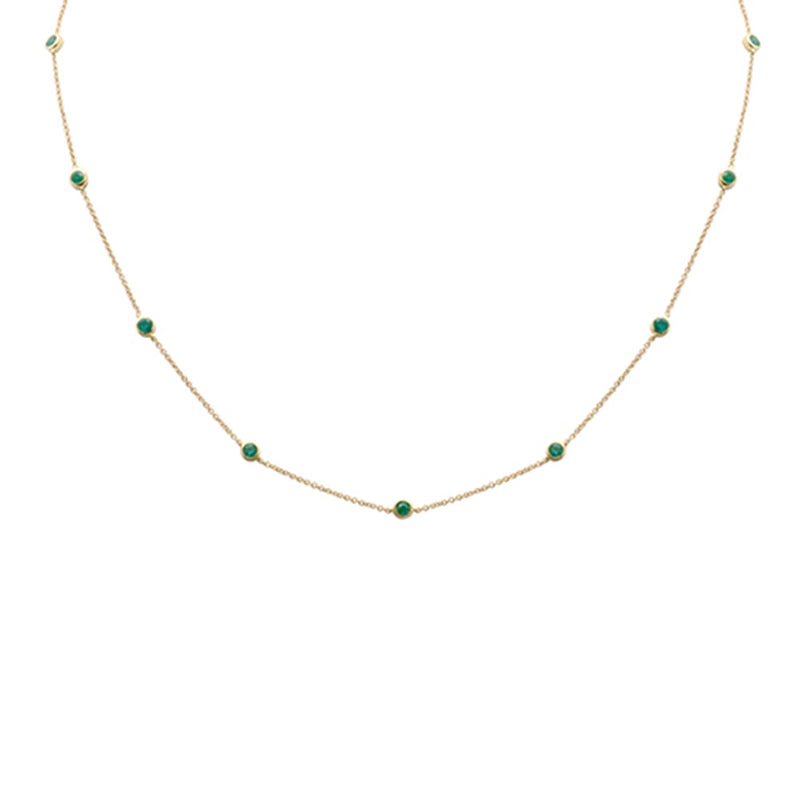 SPECIAL! .62ct G SI 14K Yellow Gold Green Emerald Gemstone Pendant Necklace 16 + 2" Ext