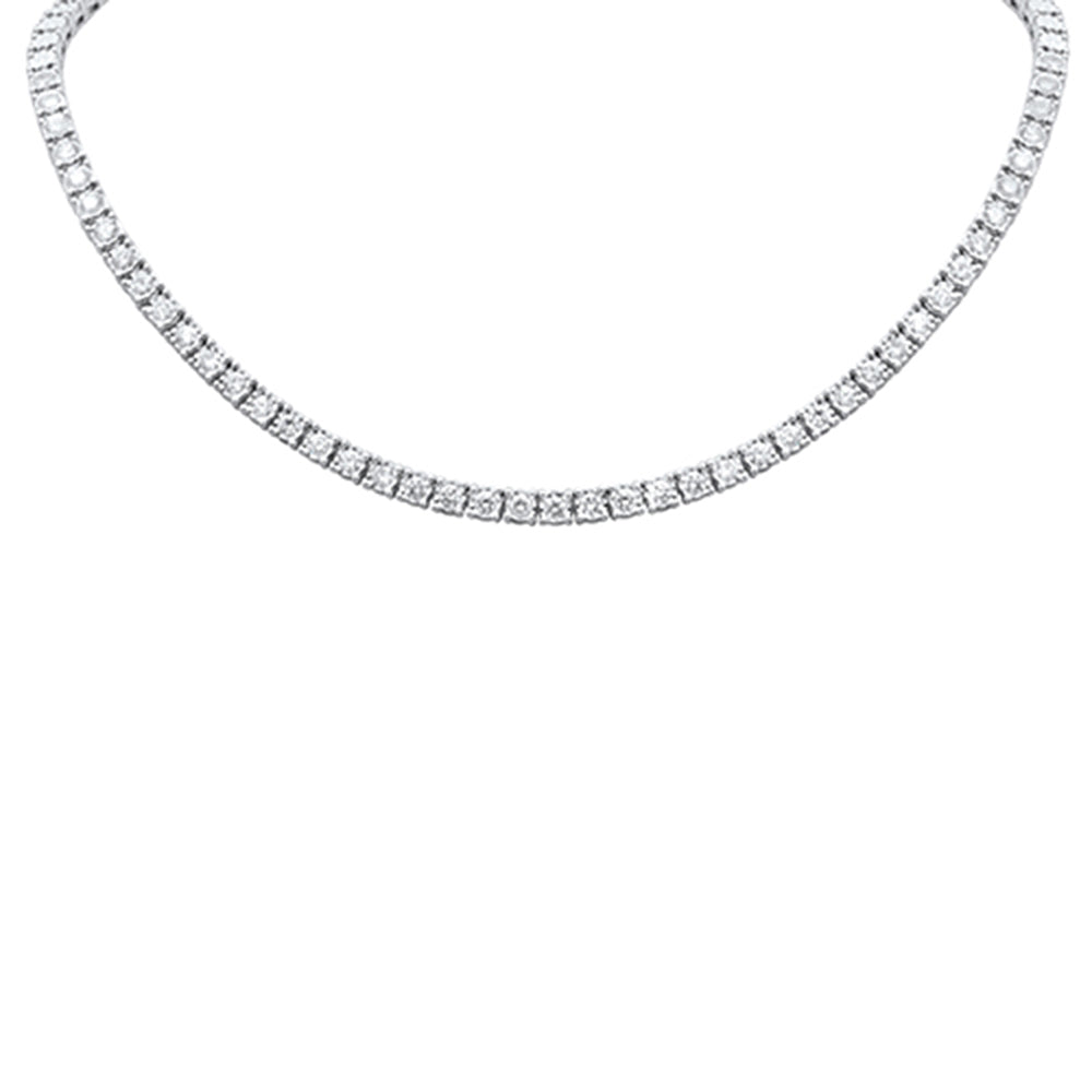 SPECIAL! 4.48ct G SI 14K White Gold Round Diamond Tennis Necklace 14+2" Long