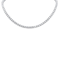 SPECIAL! 4.48ct G SI 14K White Gold Round Diamond Tennis Necklace 14+2" Long
