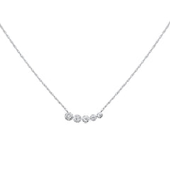 .32ct G SI 14K White Gold Diamond Pendant Necklace 18" Long