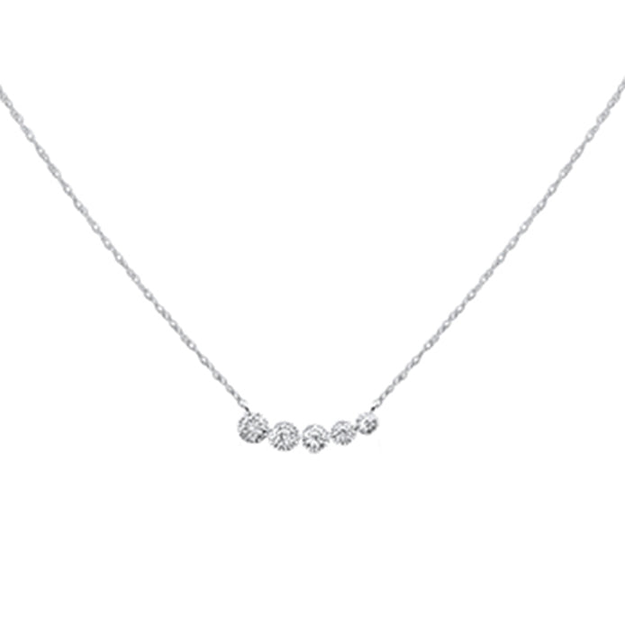 .32ct G SI 14K White Gold Diamond Pendant Necklace 18" Long