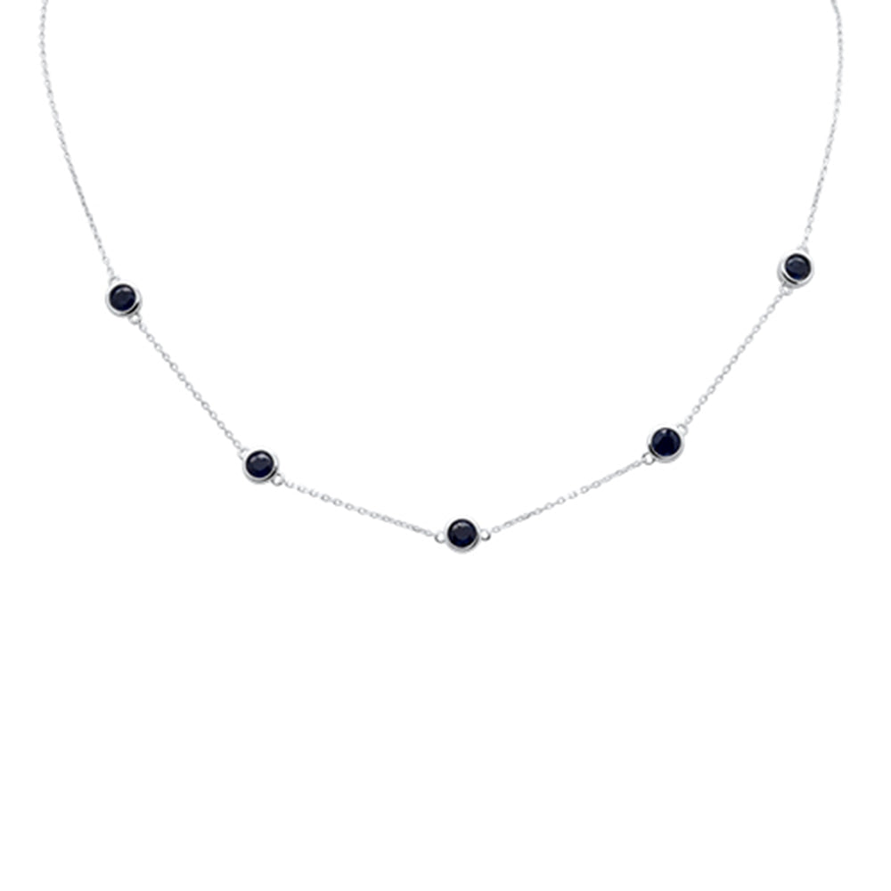 SPECIAL! 1.82ct G SI 14K White Gold Blue Sapphire  Necklace 16" + 2" EXT