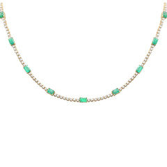 SPECIAL! 10.62ct F SI Round Diamond & Green Emerald Gemstone Necklace 18"