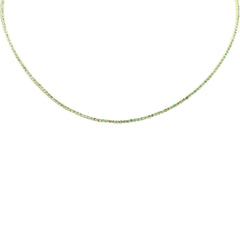 SPECIAL! 1.64ct G SI 14K Yellow Gold Emerald Gemstone Tennis Necklace 12" + 4" EXT