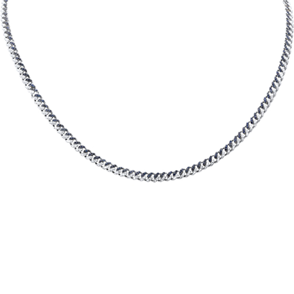 SPECIAL! 2.05ct G SI 14K White Gold Diamond & Blue Sapphire Cuban Necklace 16 " Long