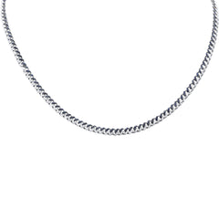 SPECIAL! 2.05ct G SI 14K White Gold Diamond & Blue Sapphire Cuban Necklace 16 " Long