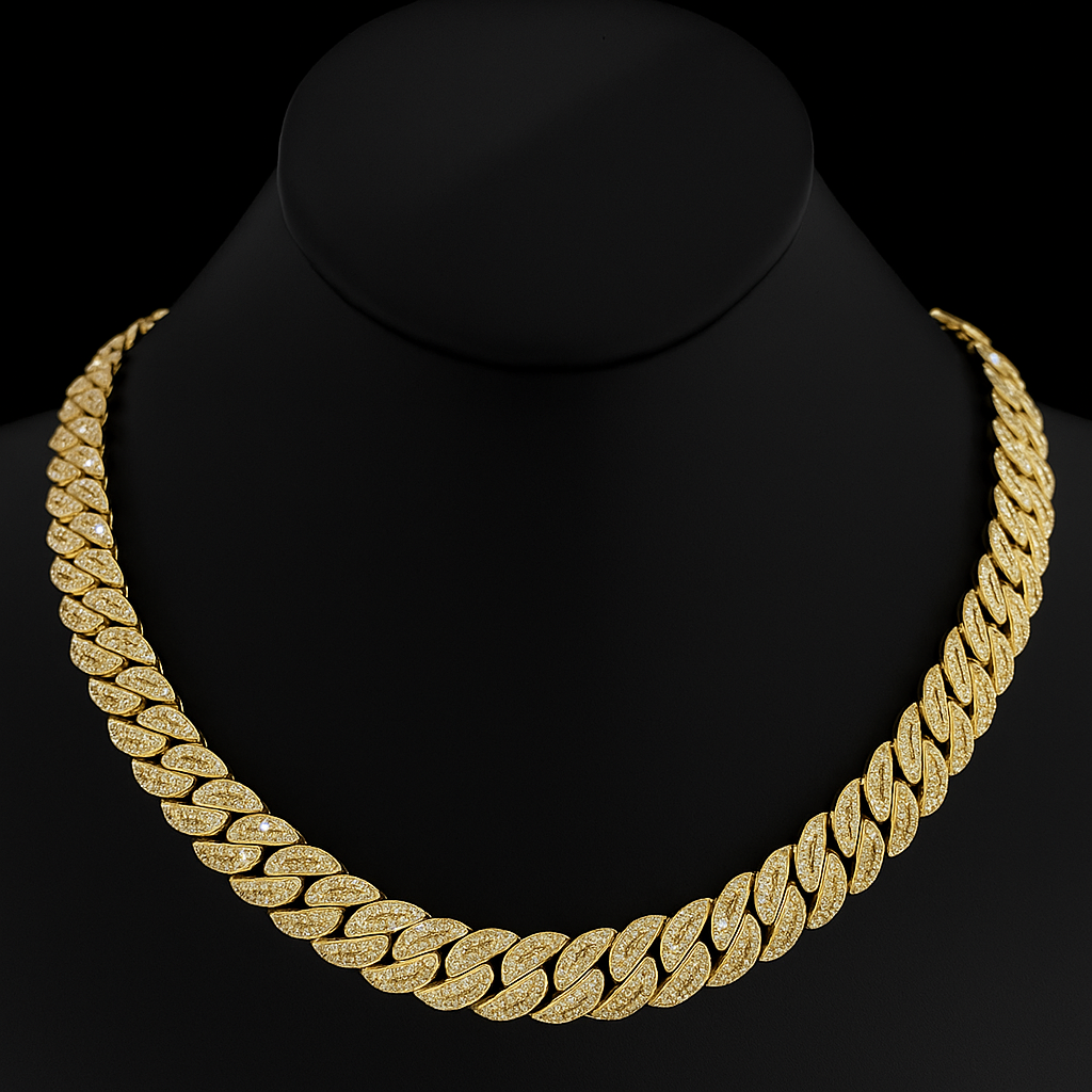 SPECIAL! 11mm 12.73ct G SI 14K Yellow Gold Baguette & Round Diamond Cuban Necklace 22"