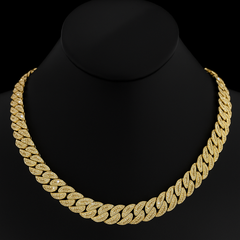 SPECIAL! 11mm 12.73ct G SI 14K Yellow Gold Baguette & Round Diamond Cuban Necklace 22"