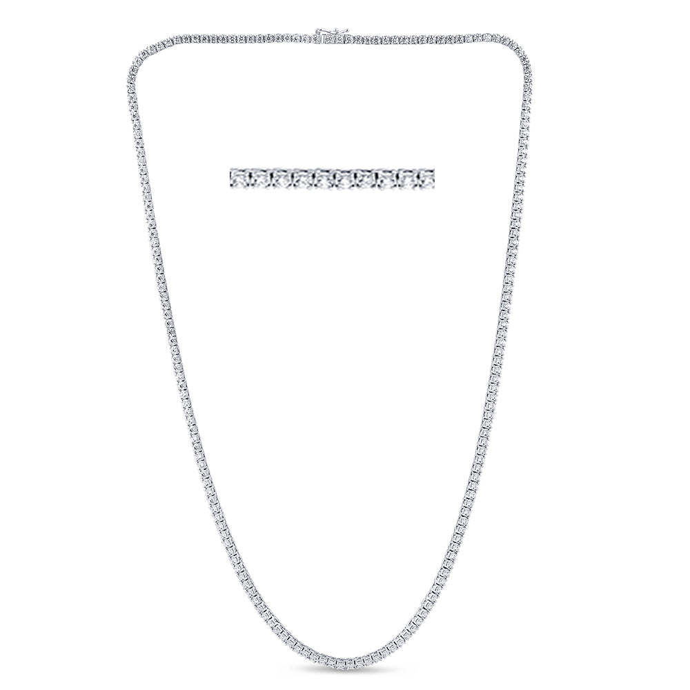 SPECIAL!5.07ct G SI 14K White Gold Diamond Tennis Necklace 16" Long