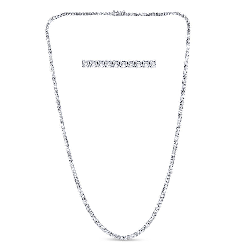 SPECIAL!5.07ct G SI 14K White Gold Diamond Tennis Necklace 16" Long