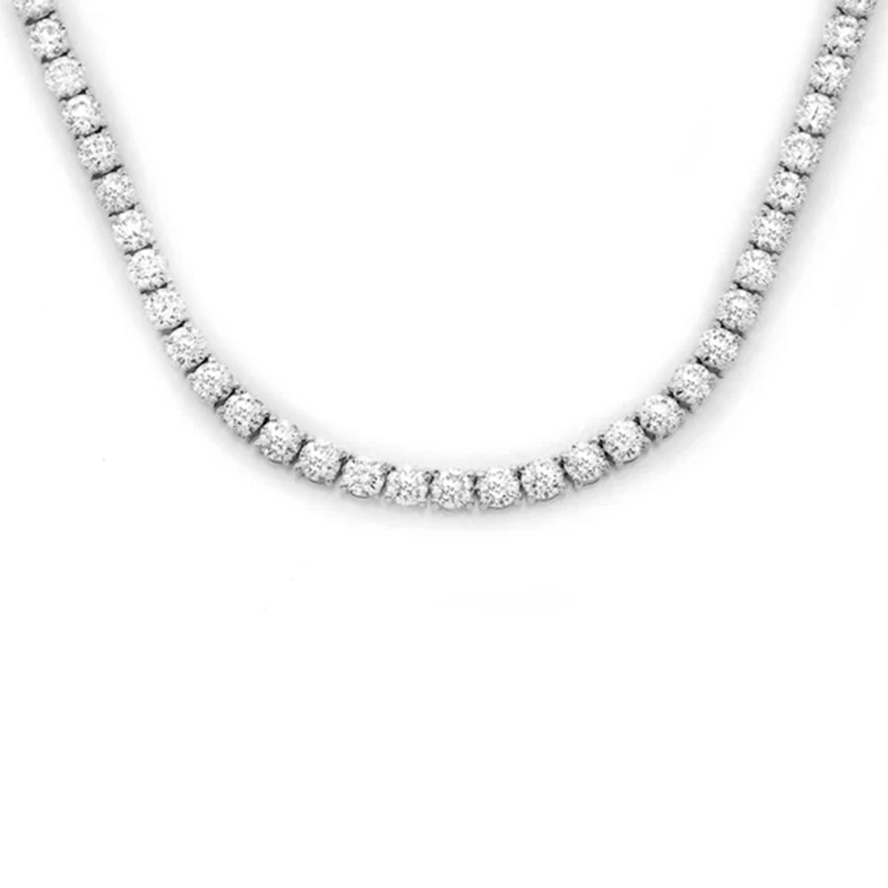 SPECIAL!5.01ct G SI 14K White Gold Diamond Tennis Necklace 16" Long