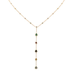 SPECIAL! 1.73ct G SI 14K Yellow Gold Diamond Multi Color Pendant Necklace 16+2" Long