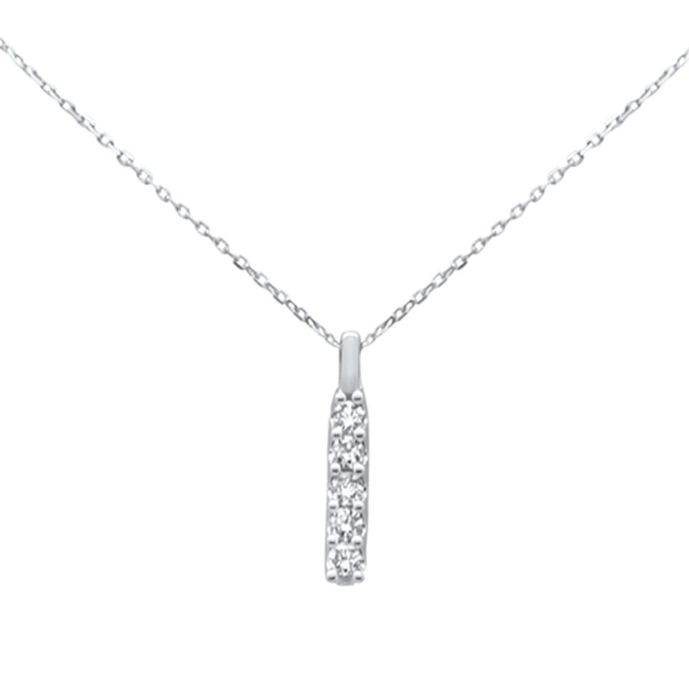 SPECIAL! .33ct G SI 14k White Gold Diamond 5-Stone Drop Pendant Necklace 18" Long Chain