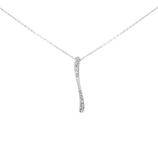 SPECIAL! .25ct G SI 14K White Gold Diamond Bar Drop Pendant 18" Long Chain