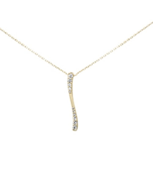 SPECIAL! .25ct G SI 14K Yellow Gold Diamond Bar Drop Pendant 18" Long Chain