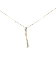 SPECIAL! .25ct G SI 14K Yellow Gold Diamond Bar Drop Pendant 18" Long Chain