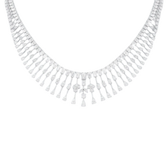 SPECIAL! 23.65ct G SI 14K White Gold Natural Diamond Exquisite Diamond Necklace 16" Long