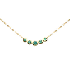 .14ct G SI 14K Yellow Gold Emerald Gemstones Pendant Necklace 18" Long