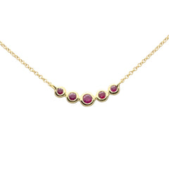 .19ct G SI 14K Yellow Gold Ruby Gemstones Pendant Necklace 16+2" Long