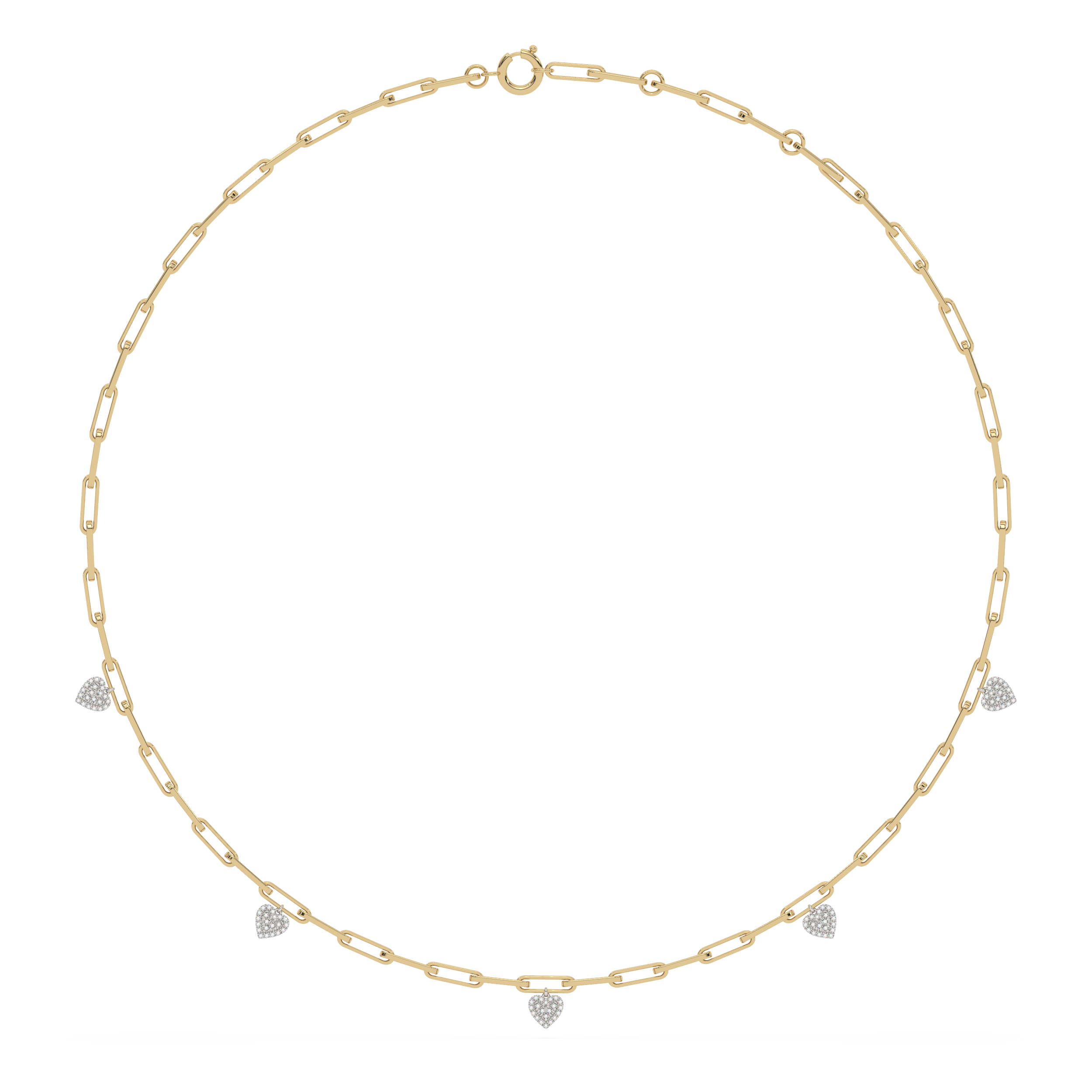 SPECIAL!  .33ct G SI 14K Yellow Gold Diamond Heart Shape Paper Clip Pendant Necklace 18" Long