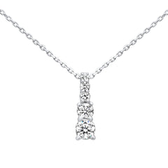 SPECIAL! .62ct G SI 14K White Gold Diamond Graduated Stones Drop Pendant 18" Long