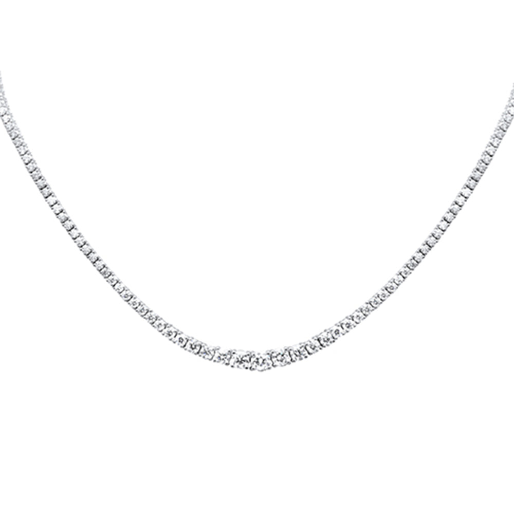 SPECIAL!10.70ct G SI 14K White Gold Diamond Graduated Stones Tennis Necklace 16" Long
