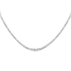 SPECIAL!10.70ct G SI 14K White Gold Diamond Graduated Stones Tennis Necklace 16" Long
