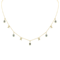 SPECIAL!2.28ct G SI 14K Yellow Gold Diamond & Oval Shape Peridot Gemstones Pendant Necklace 16+2" Long