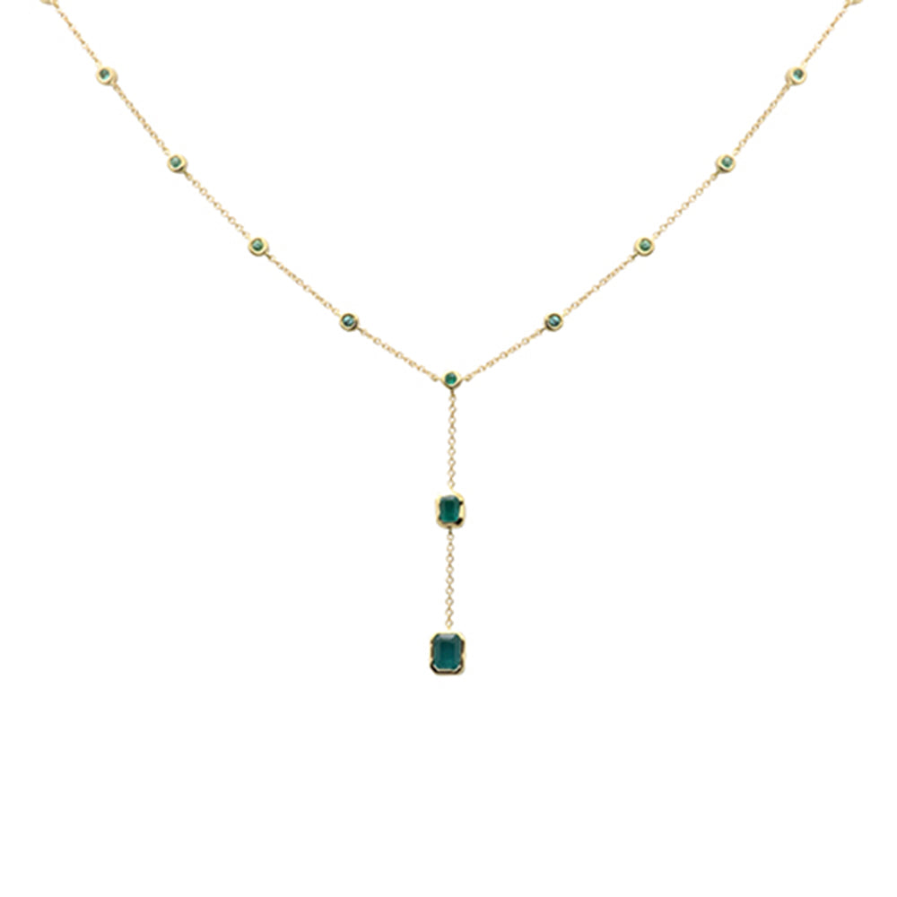 GEMSTONE CLOSEOUT! .96ct G SI 14K Yellow Gold Emerald Gemstones Drop Pendant Necklace 16+2" Long Chain