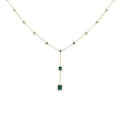 GEMSTONE CLOSEOUT! .96ct G SI 14K Yellow Gold Emerald Gemstones Drop Pendant Necklace 16+2" Long Chain