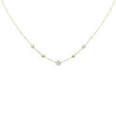 SPECIAL! .09ct G SI 14K Yellow Gold Diamond Flower Pendant Necklace 16+2" Long