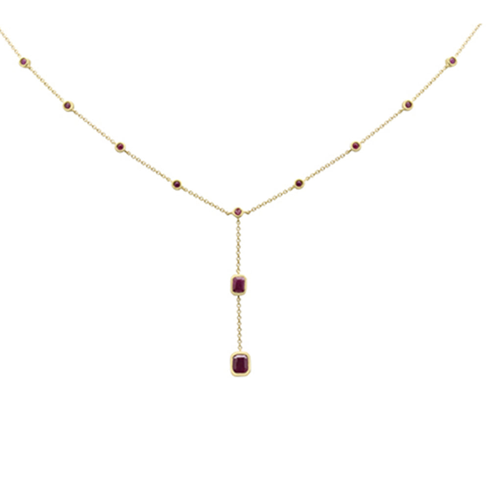 GEMSTONE CLOSEOUT! 1.02ct G SI 14K Yellow Gold Ruby Gemstone Pendant Necklace 16+2" Long Chain