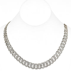 SPECIAL! 13mm 22.99ct G SI 14K White Gold Baguette & Round Diamond Cuban Necklace 24"