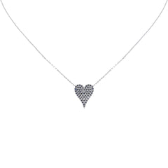 SPECIAL! .46ct G SI 14K White Gold Blue Sapphire Heart Pendant 16+2" Ext Long