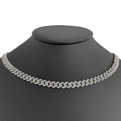 SPECIAL!  7mm 11.09ct G SI 14K White Gold Diamond Square Cuban Necklace 22"