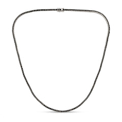SPECIAL! 5.17ct G SI 14K White Gold Diamond Black Diamond Tennis Necklace 16" Long