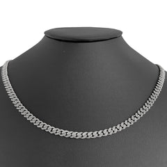 SPECIAL!6mm 1.70ct G SI 14k White Gold Diamond Round Cuban Necklace 18"