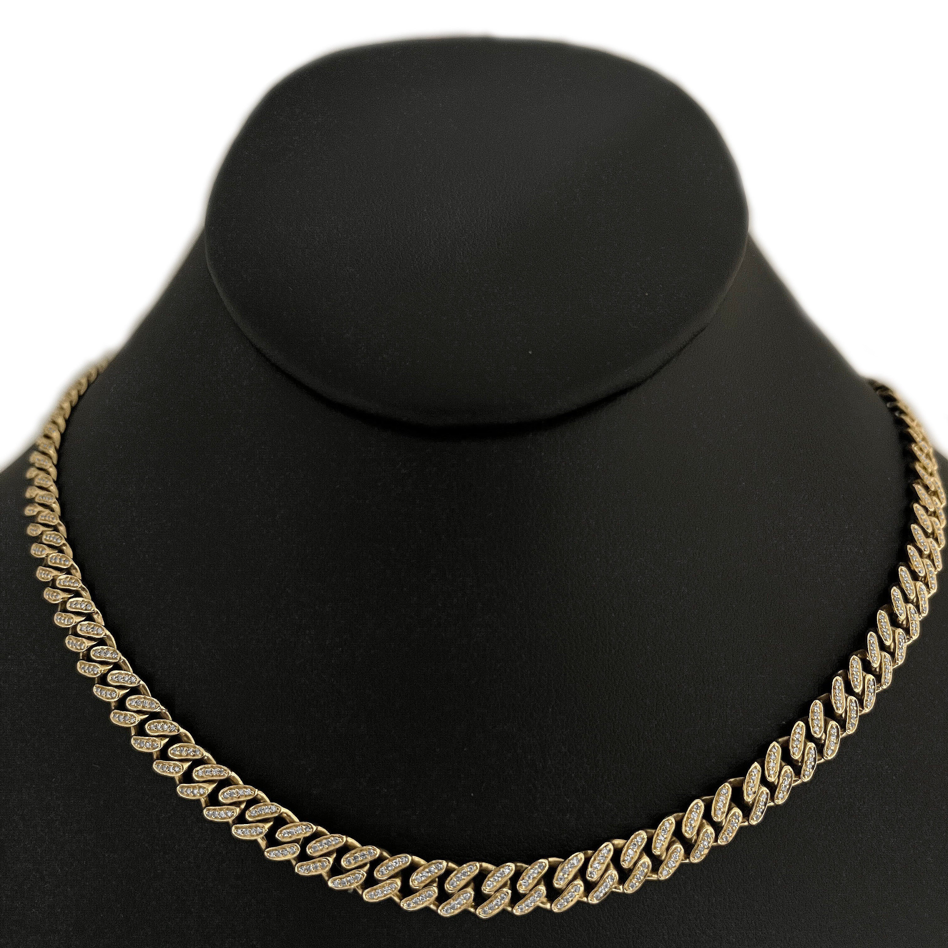 SPECIAL!6mm 2.00ct G SI 14k Yellow Gold Diamond Round Cuban Necklace 22"