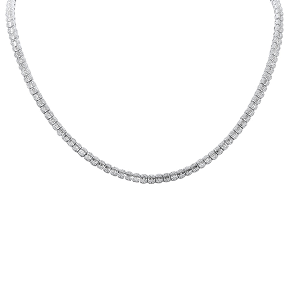 SPECIAL!3.48ct G SI 14K White Gold Round & Baguette Diamond Necklace 18" Long