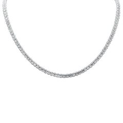 SPECIAL!3.48ct G SI 14K White Gold Round & Baguette Diamond Necklace 18" Long