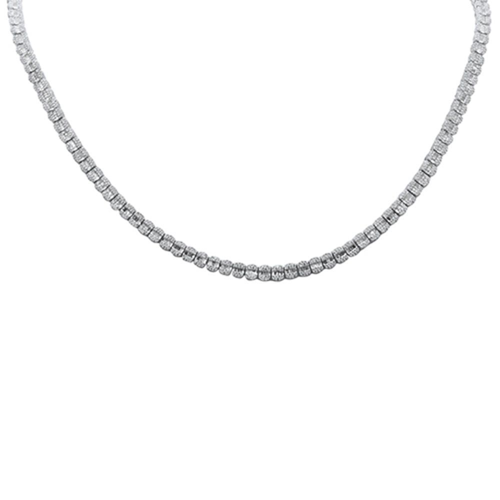 SPECIAL!3.48ct G SI 14K White Gold Round & Baguette Diamond Necklace 18" Long