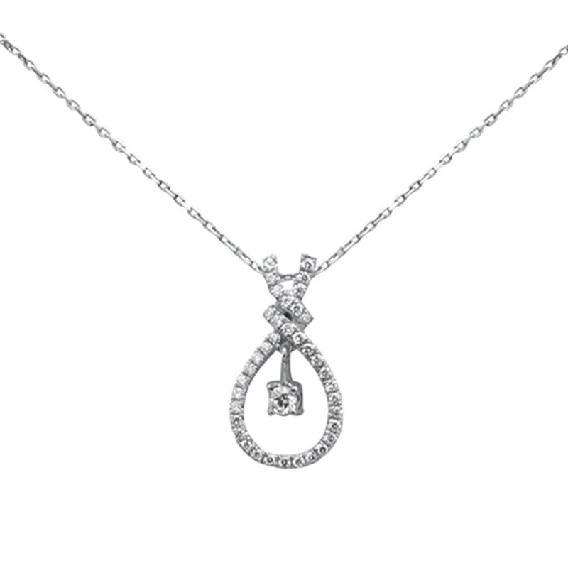 SPECIAL!.36ct G SI 14K White Gold Diamond Pendant Necklace 0.75" Long