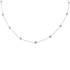 SPECIAL!.21ct G SI 14K White Gold Diamond By The Yard Pendant Necklace 16+2" Ext Long