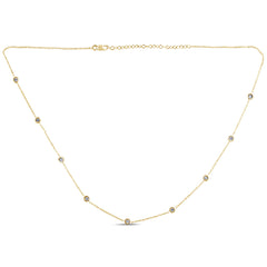 SPECIAL! .20ct G SI 14K Yellow Gold Diamond By The Yard Pendant Necklace 16+2" Ext Long