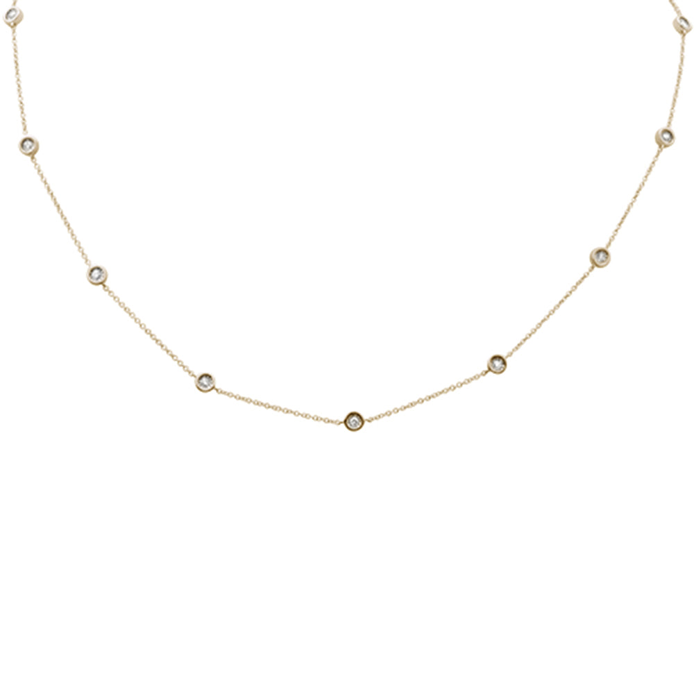 SPECIAL! .20ct G SI 14K Yellow Gold Diamond By The Yard Pendant Necklace 16+2" Ext Long