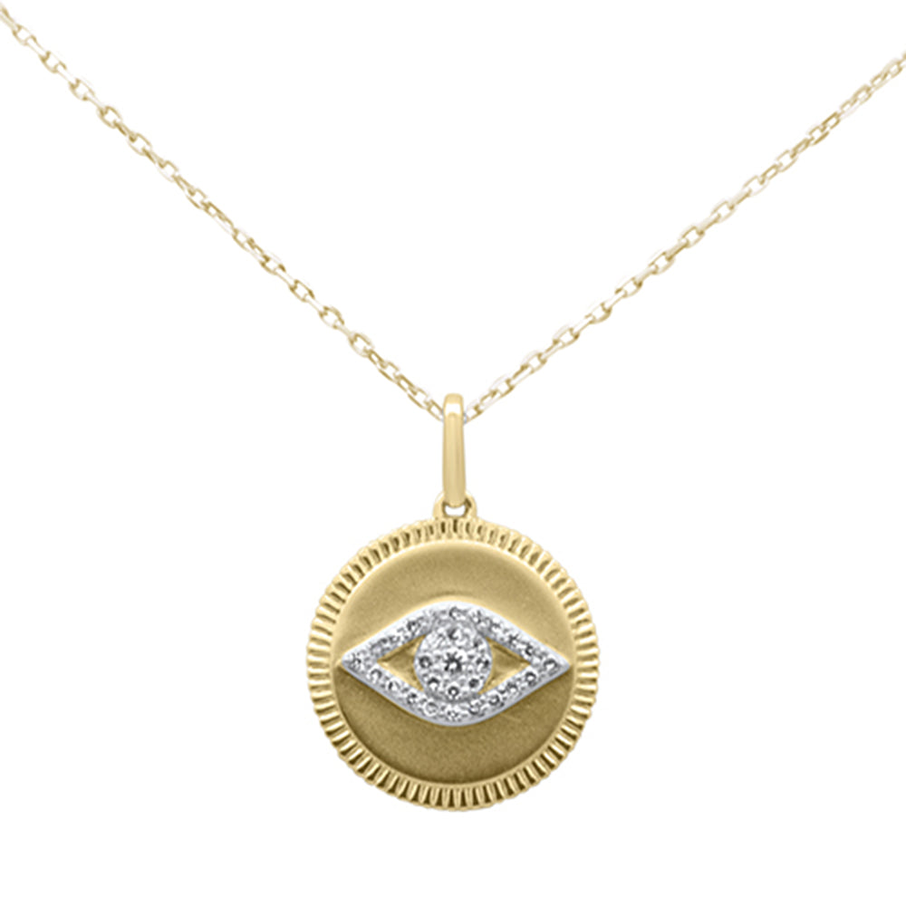 SPECIAL!.12ct G SI 14K Yellow Gold Diamond Round Pendant Necklace 18" Long Chain